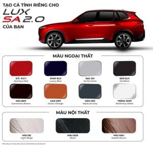 MÀU XE VINFAST LUX A2.0 HỢP MệNH