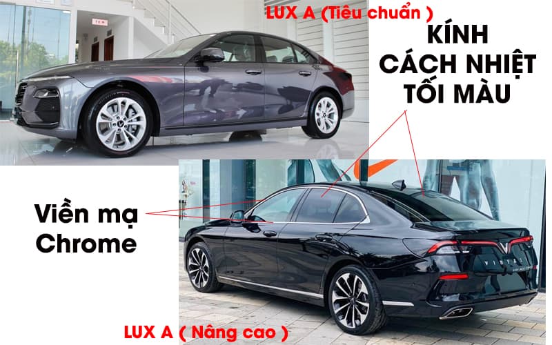 So sánh 3 phiên bản tiêu chuẩn, nâng cao và cao cấp của xe VinFast Lux A2.0