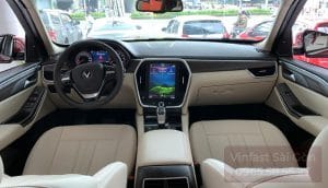 hàng ghế trước nội thất da nappa be của VinFast Lux SA2.0 bản cao cấp (premium)