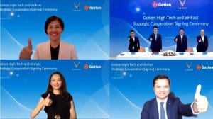 Cuộc họp online kí kết thoả thuận giữa VinFast và Gotion High-Tech