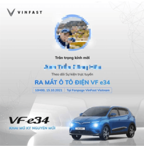 vé mời tham gia tham dự livestream xe điện vinfsat vf e34