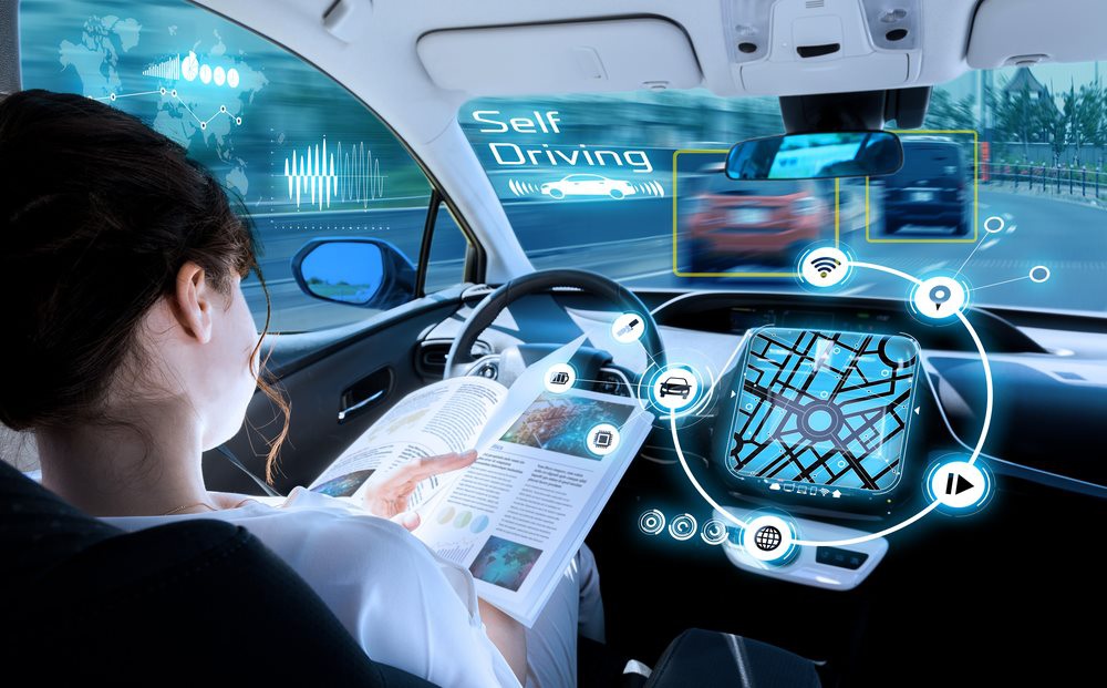 hình ảnh mô tả công nghệ tự lái trên xe ô tô