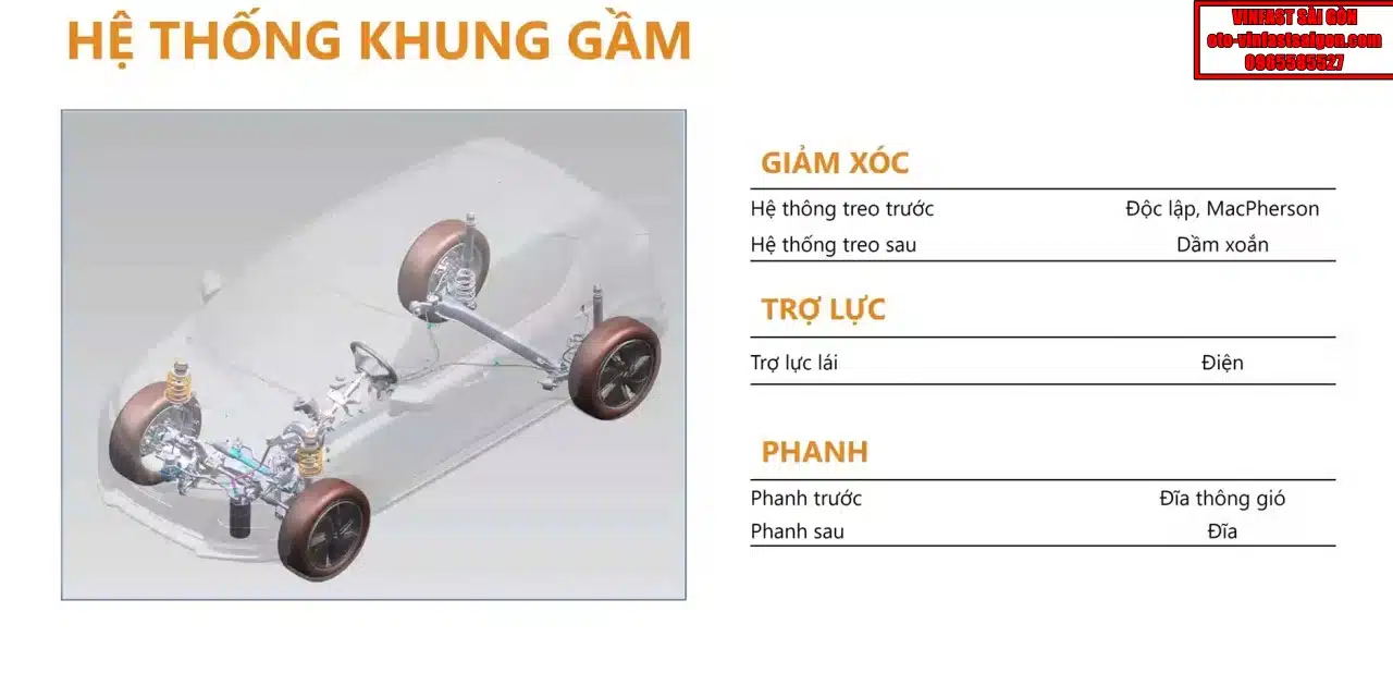 Hệ thống khung gầm xe điện Vinfast VF 5 Plus