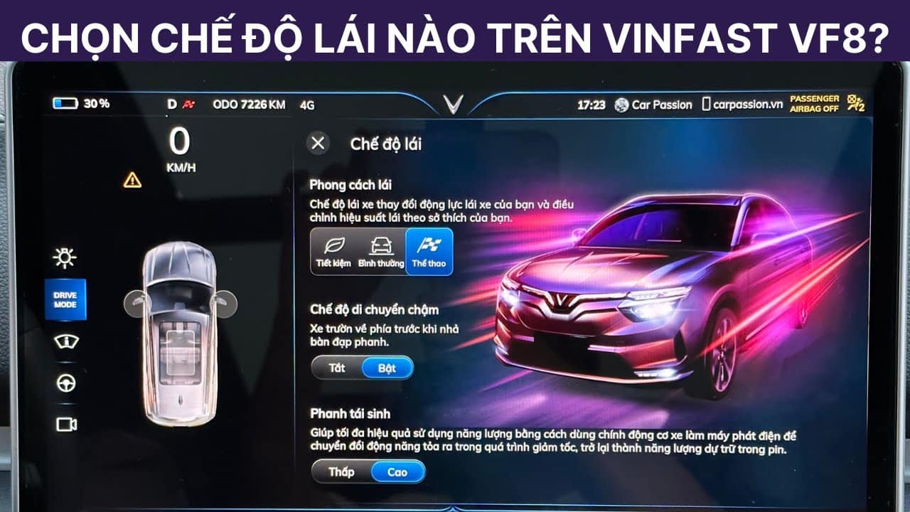 Chọn chế độ lái xe và sử dụng phanh điện tử