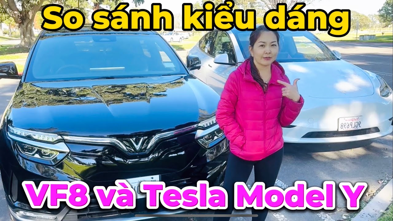 Kích thước và thiết kế của vinfast vf8 tesla model y so sánh