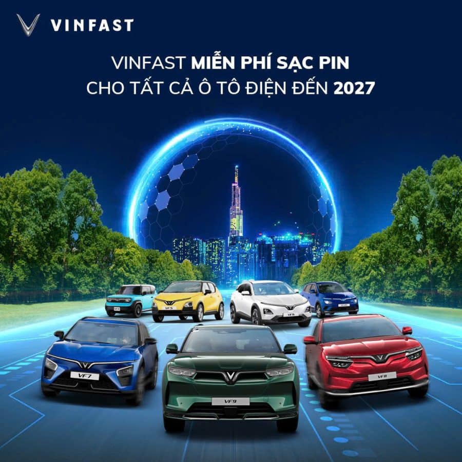 Vinfast miễn phí sạc đến năm 2027