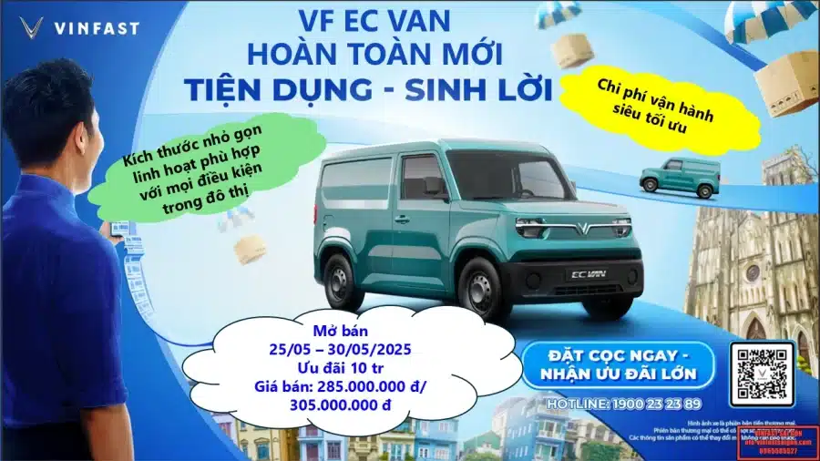 Giá Xe Vinfast EC Van 2025 - Xe Van Điện Chở Hàng Cỡ Nhỏ: Cập Nhật Bảng Giá Xe, Chương Trình Khuyến Mãi, Thông Số Kỹ Thuật & Các Thông Tin Chính Hãng Mới Nhất - 52 - VinFast Sài Gòn